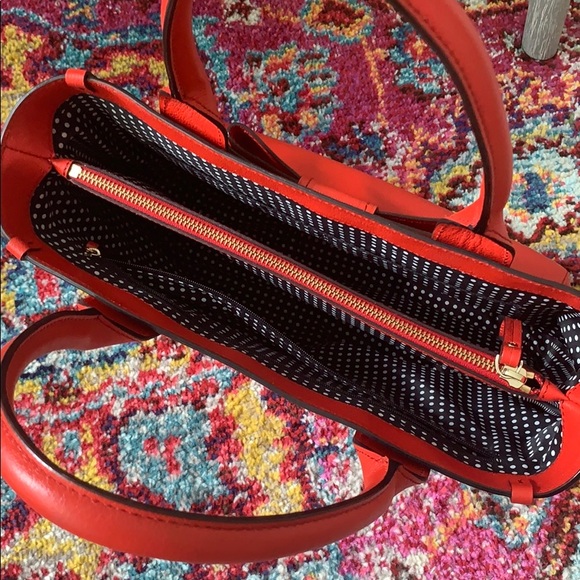 Kate Spade Red Bow Tote Bag Leather - Picture 5 of 7